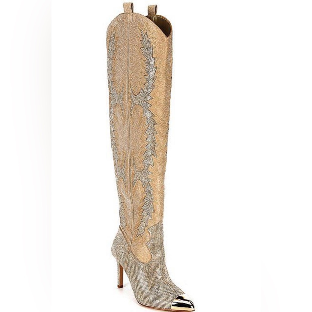 Gianni Bini Katyanna Over The Knee Rhinestone Embellished Western Boots